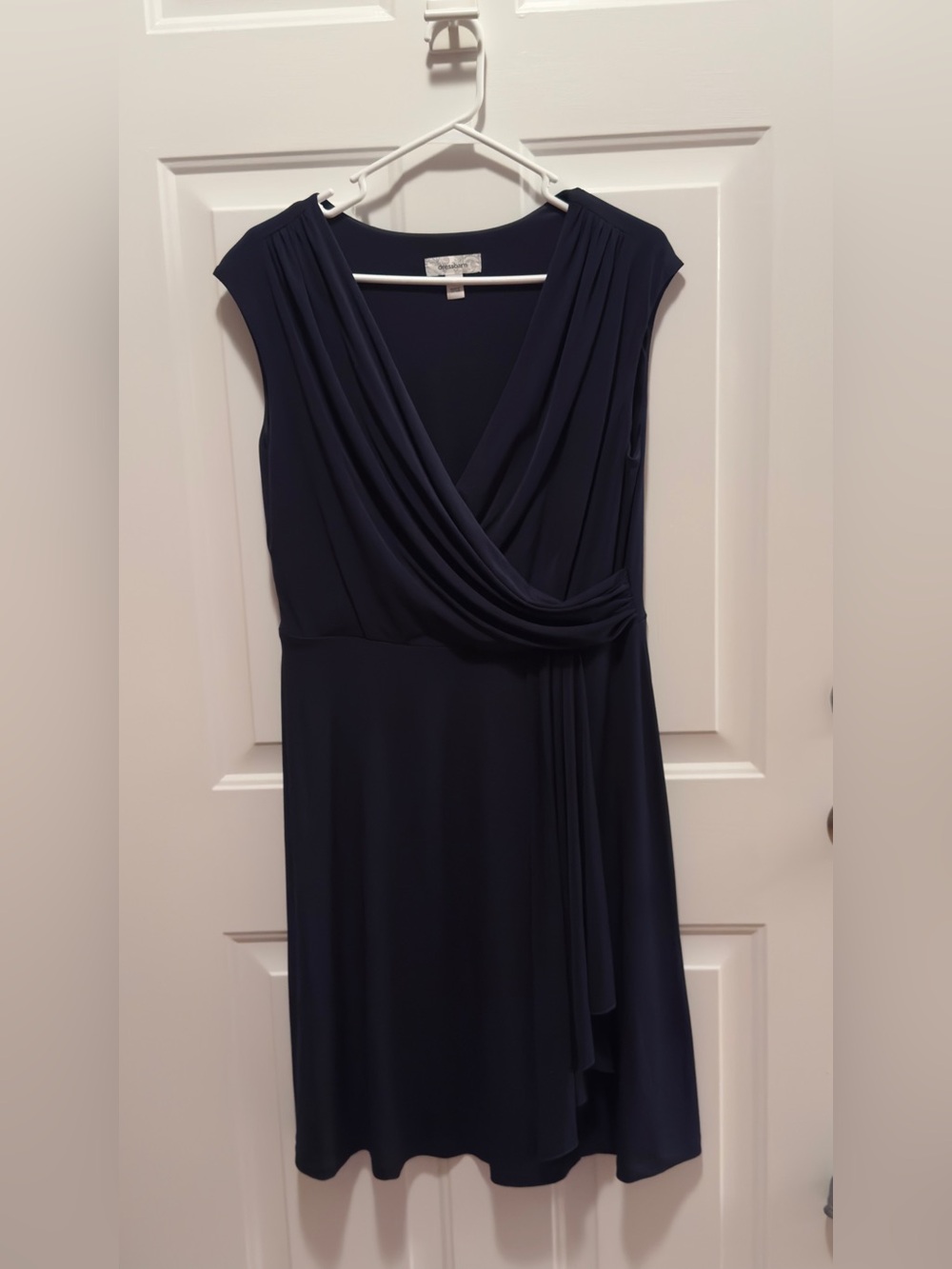 Dress Barn Sleeveless Navy Wrap-Style Women's Dress 14